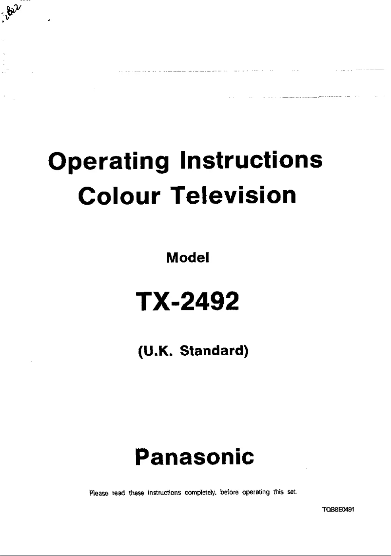Image de la première page du manuel de l'appareil TX-2492
