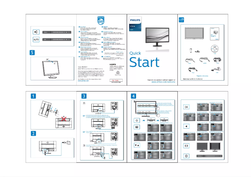 Page 1 of the manual Quick Start Guide Philips 243V5LHSB