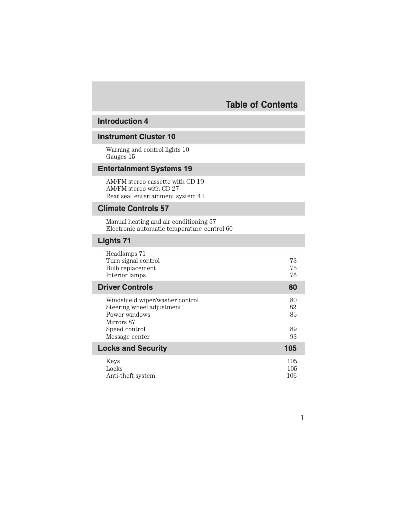 Image de la première page du manuel de l'appareil Excursion (2004)