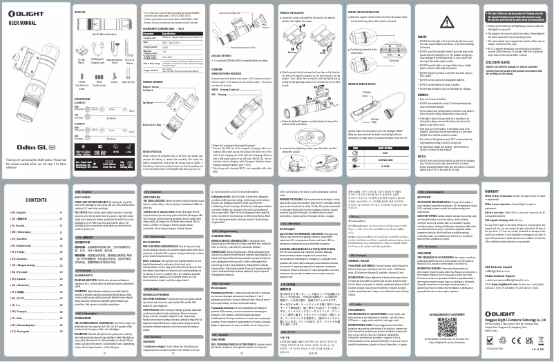 Page n°1 - Manuel utilisateur Olight Odin GL Mini