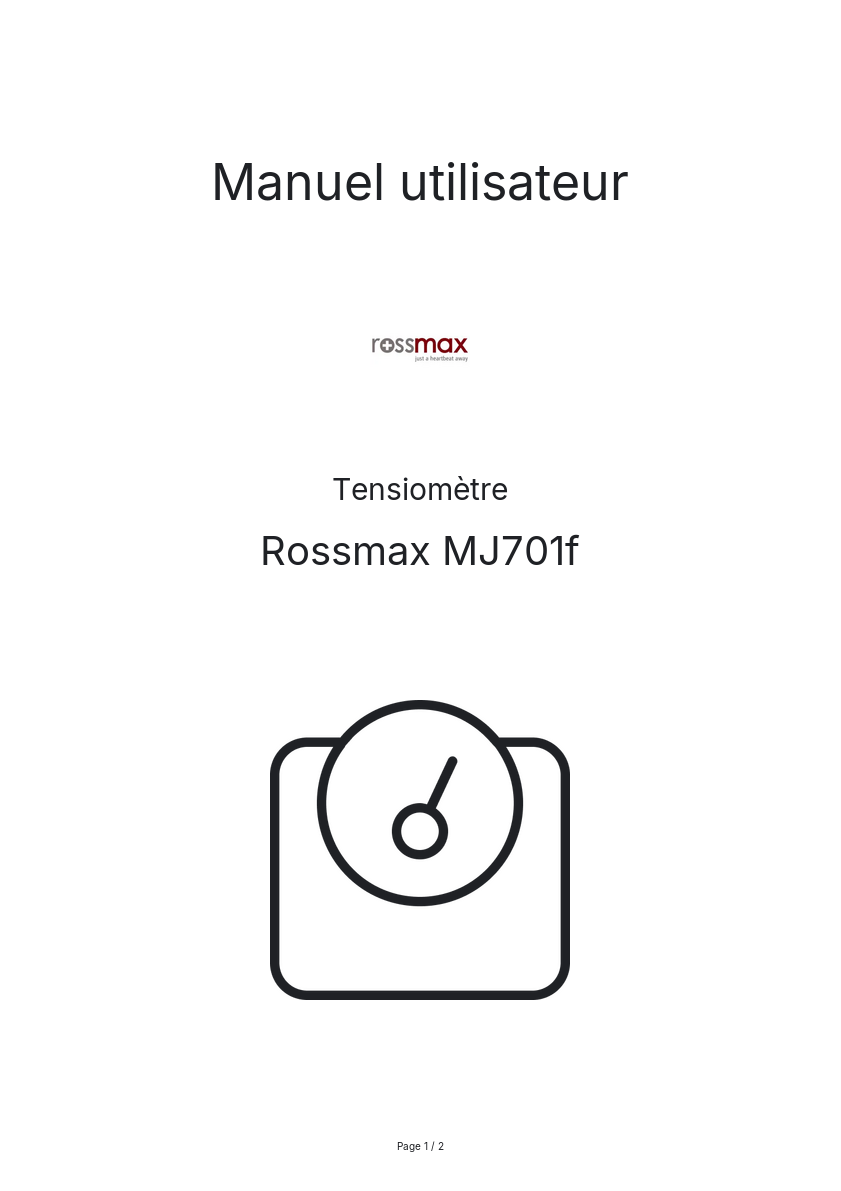 Image de la première page du manuel de l'appareil MJ701f