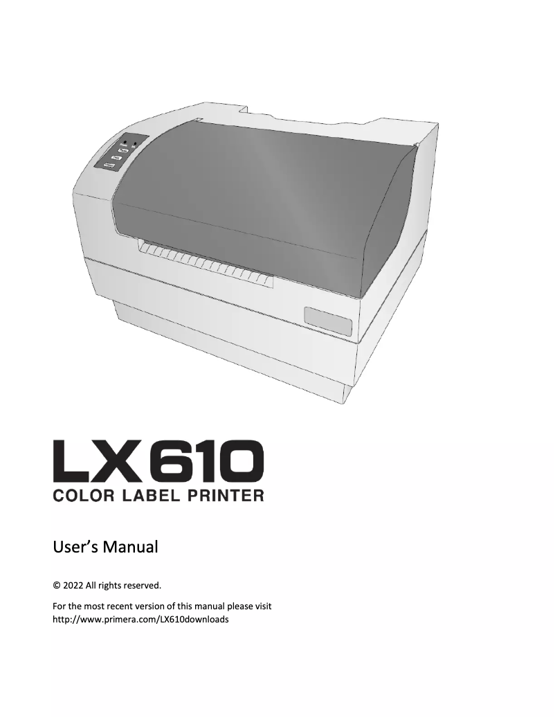 Page 1 de la notice Manuel utilisateur Primera LX610