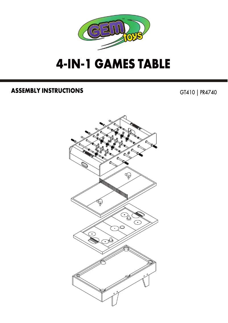 Page 1 de la notice Manuel utilisateur Gem Toys GT410