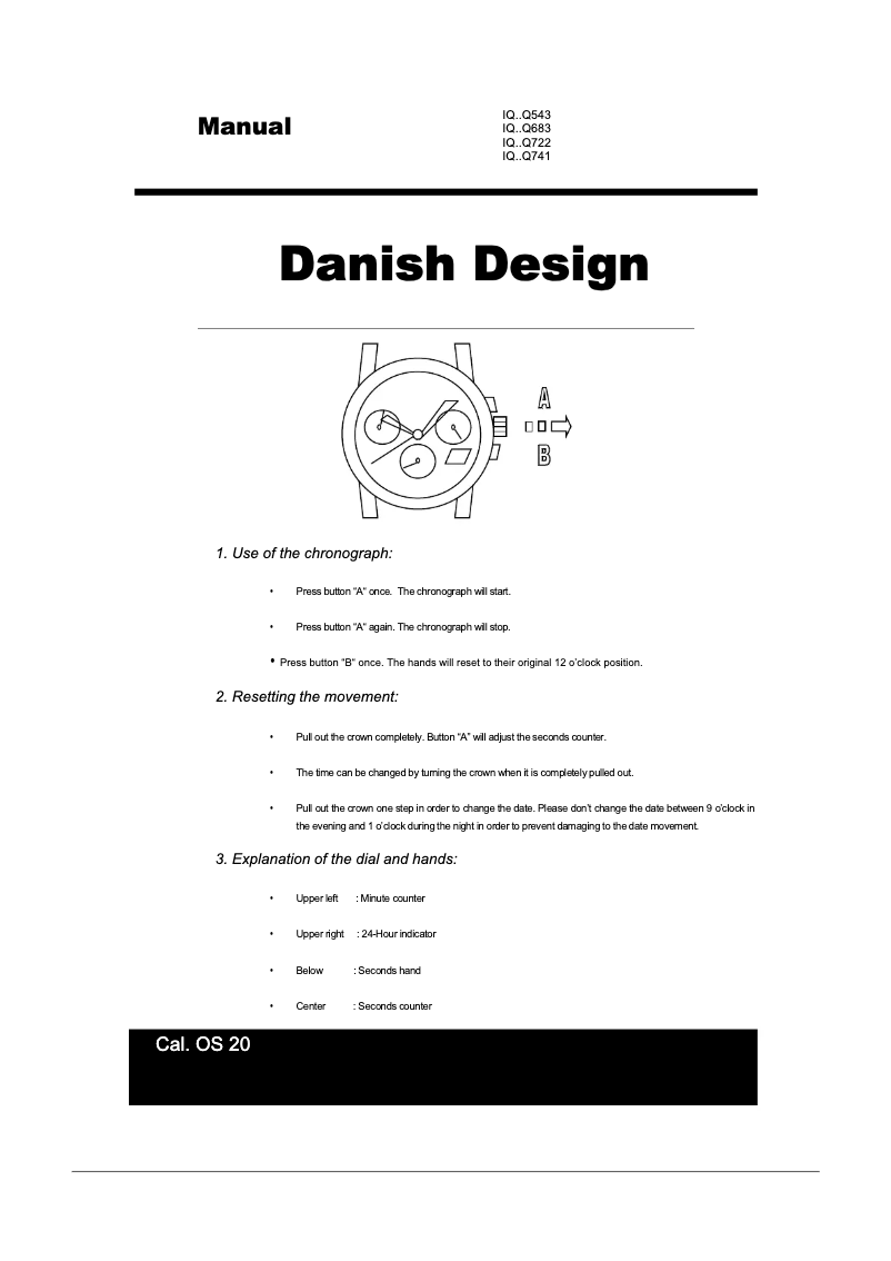 Page n°1 - Manuel utilisateur Danish Design Q543