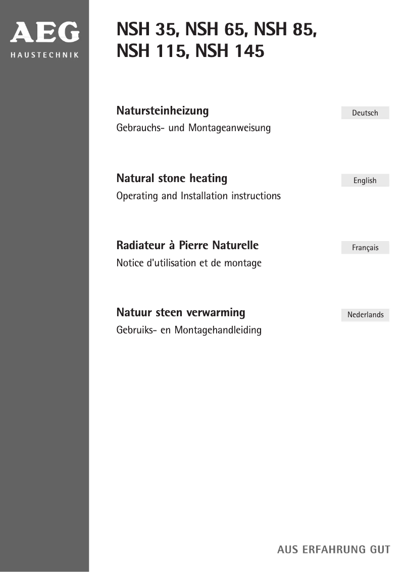 Page 1 de la notice Manuel utilisateur AEG NSH 85