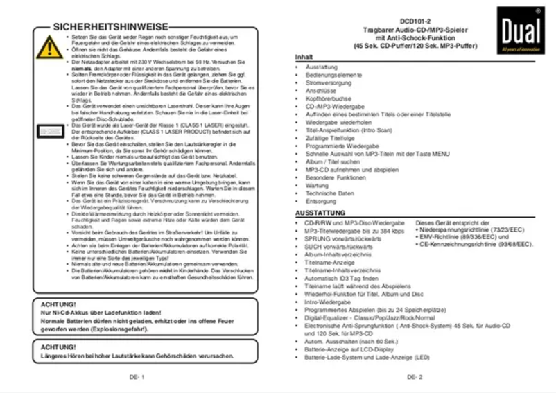 Image de la première page du manuel de l'appareil DCD 101-2