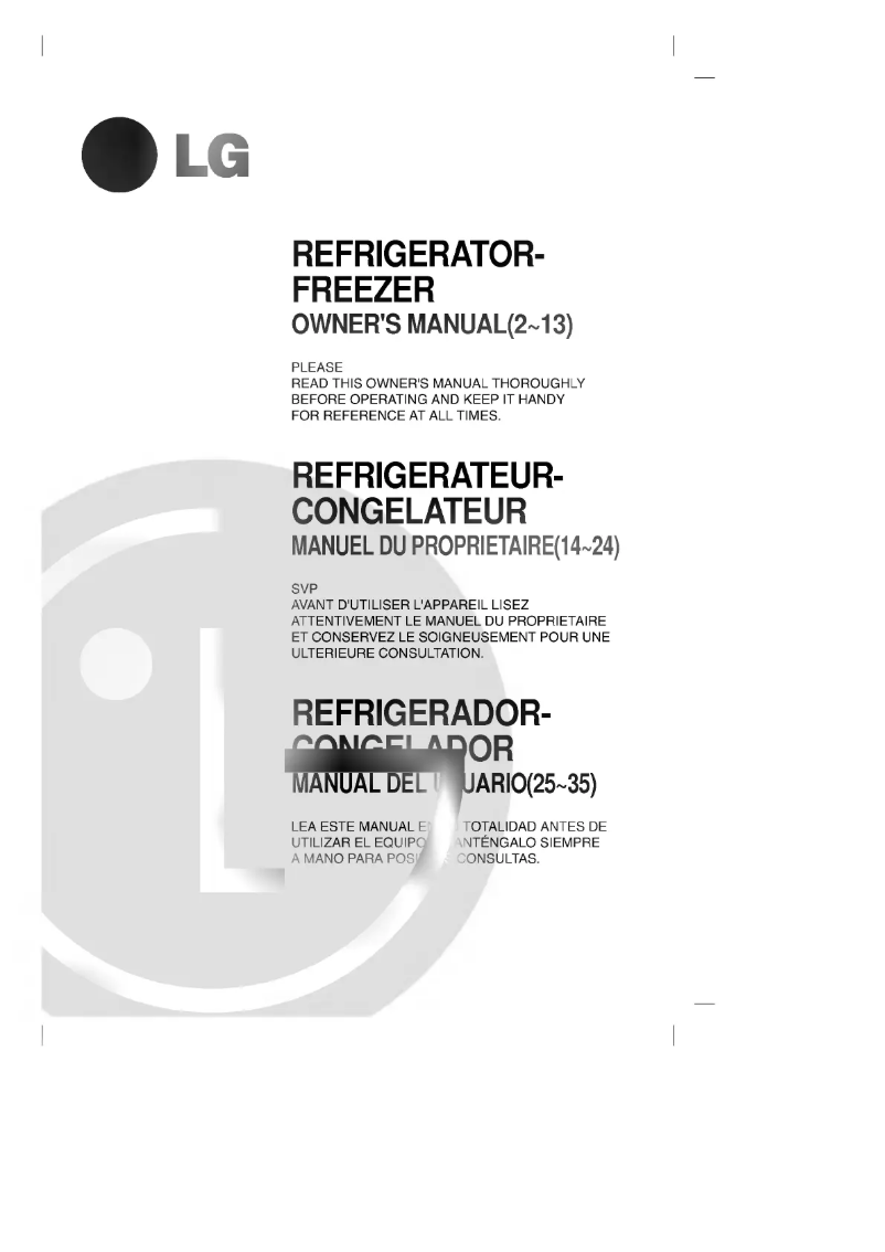 Page n°1 - Manuel utilisateur LG GR-T692BEQ