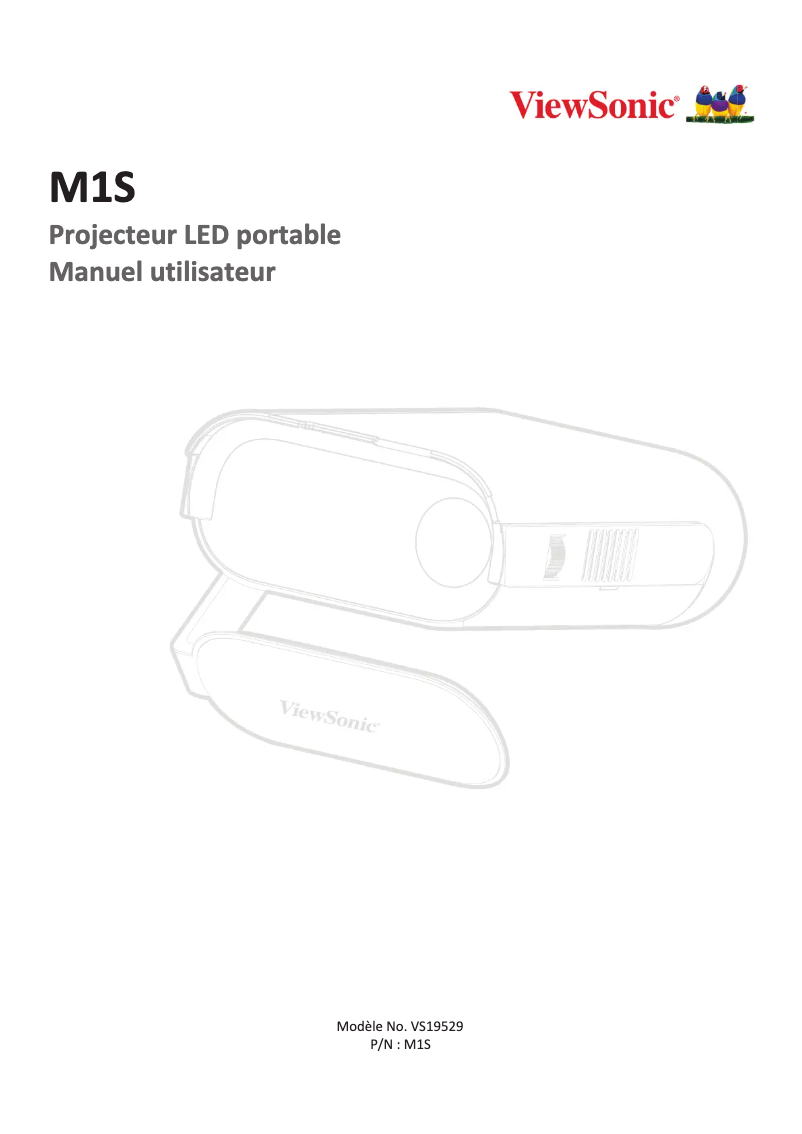 Page 1 de la notice Manuel utilisateur Viewsonic M1S