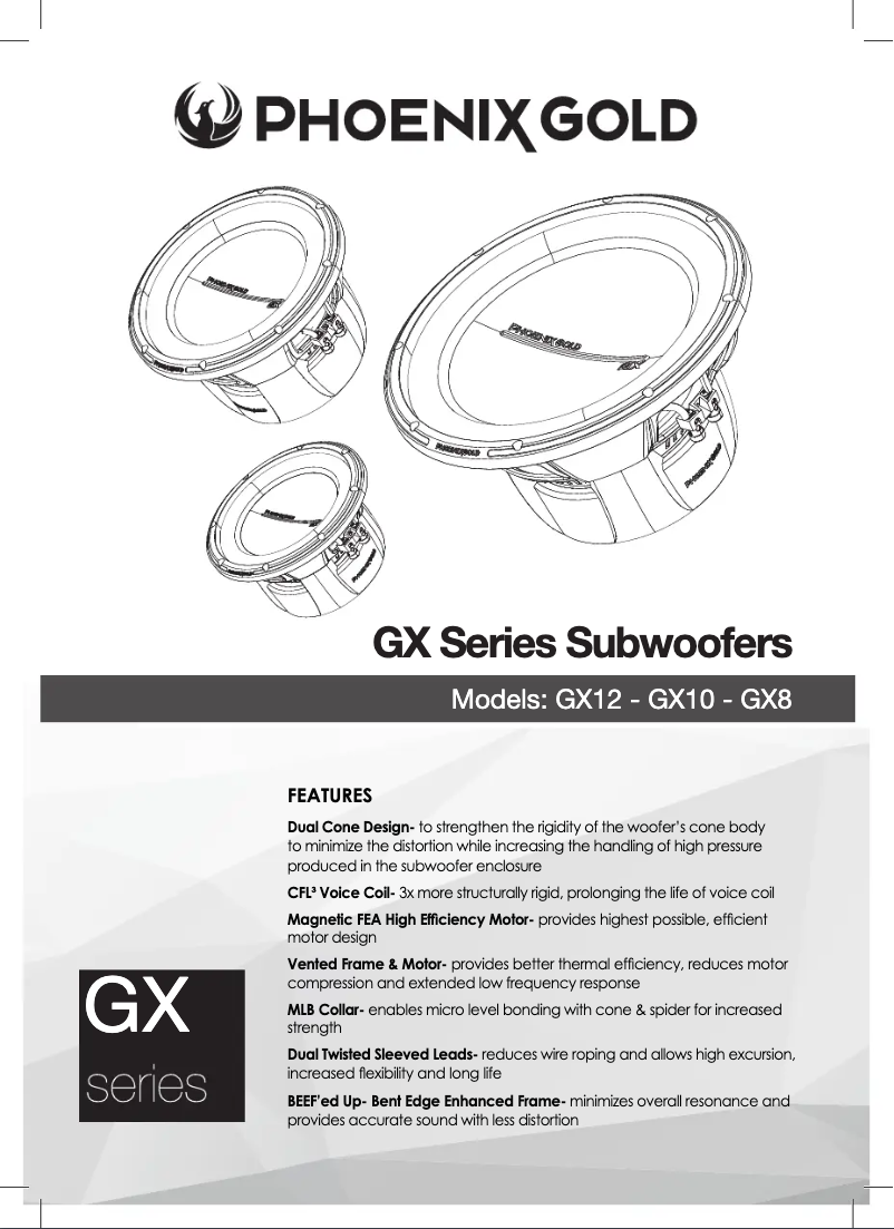 Page n°1 - Manuel utilisateur Phoenix Gold GX10