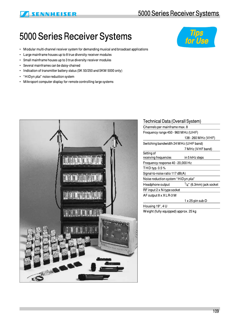 Page 1 de la notice Fiche technique Sennheiser EM 203 MF
