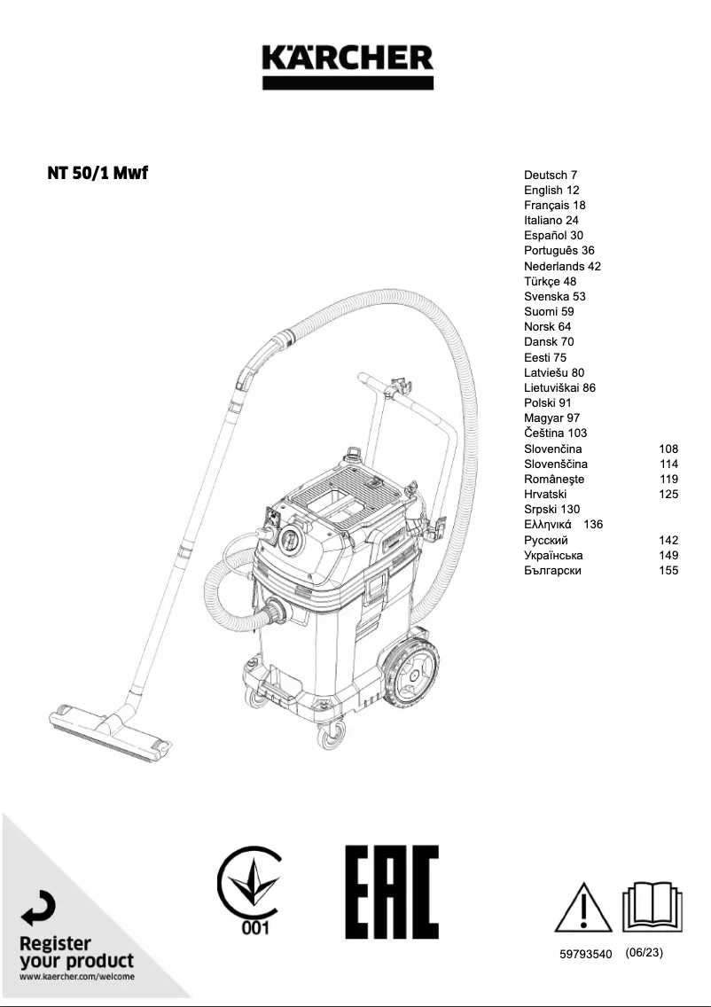 Page n°1 - Manuel utilisateur Kärcher NT 50/1 Mwf