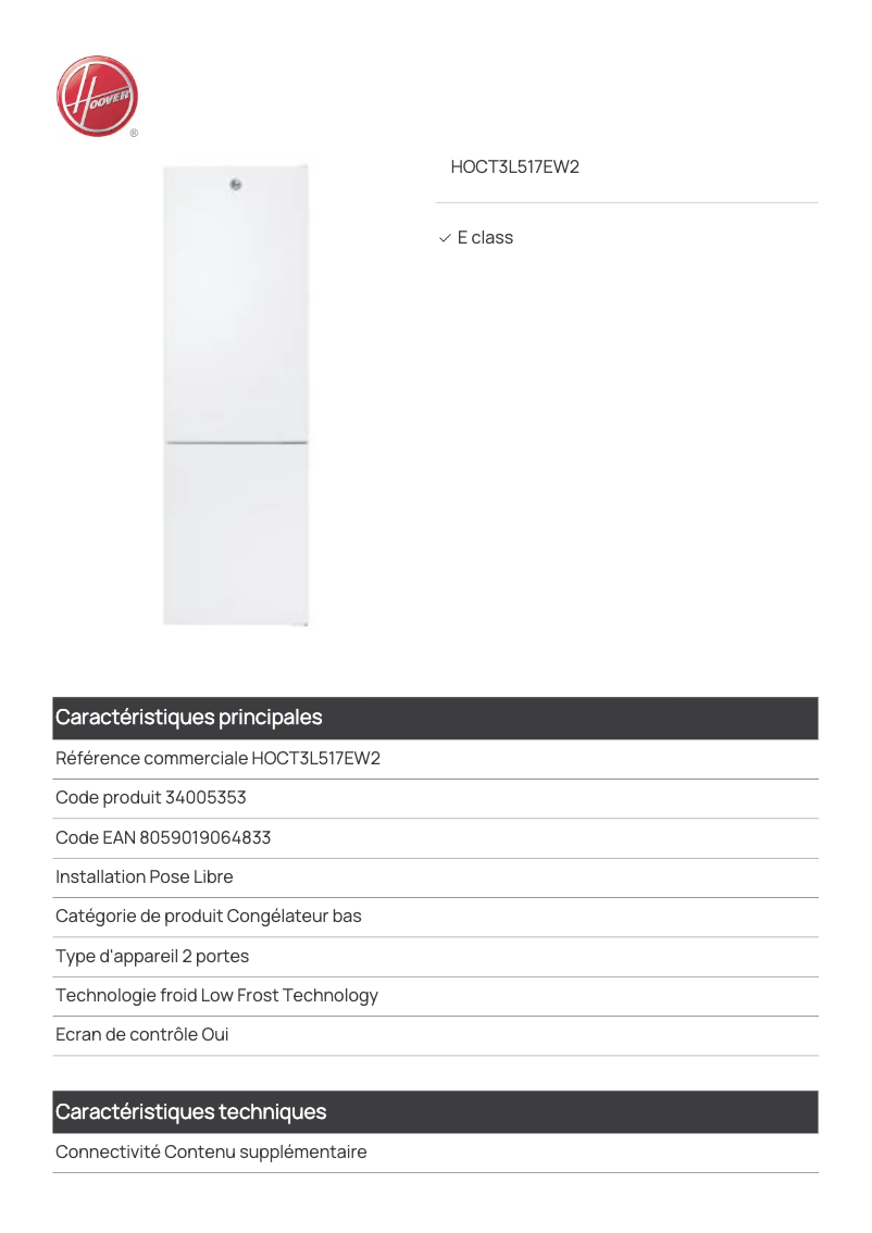 Image de la première page du manuel de l'appareil HOCT3L517EW2