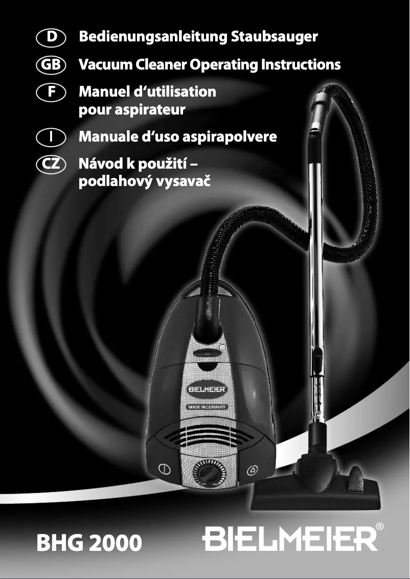 Page n°1 - Manuel utilisateur Bielmeier BHG 2000