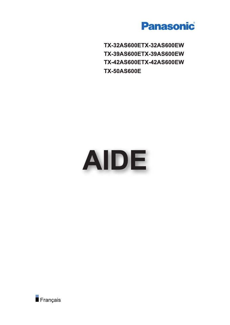 Page 1 de la notice Manuel utilisateur Panasonic TX-32AS600EW