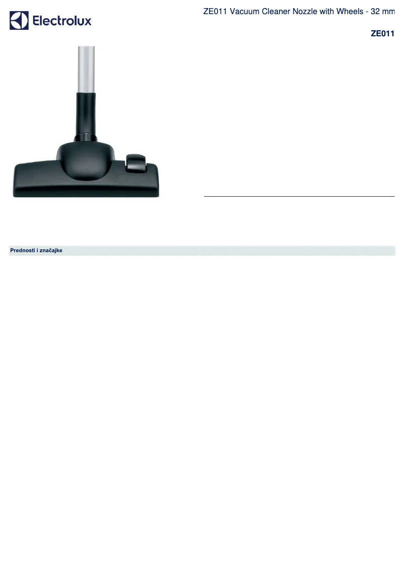 Page n°1 - Manuel utilisateur Electrolux ZE011