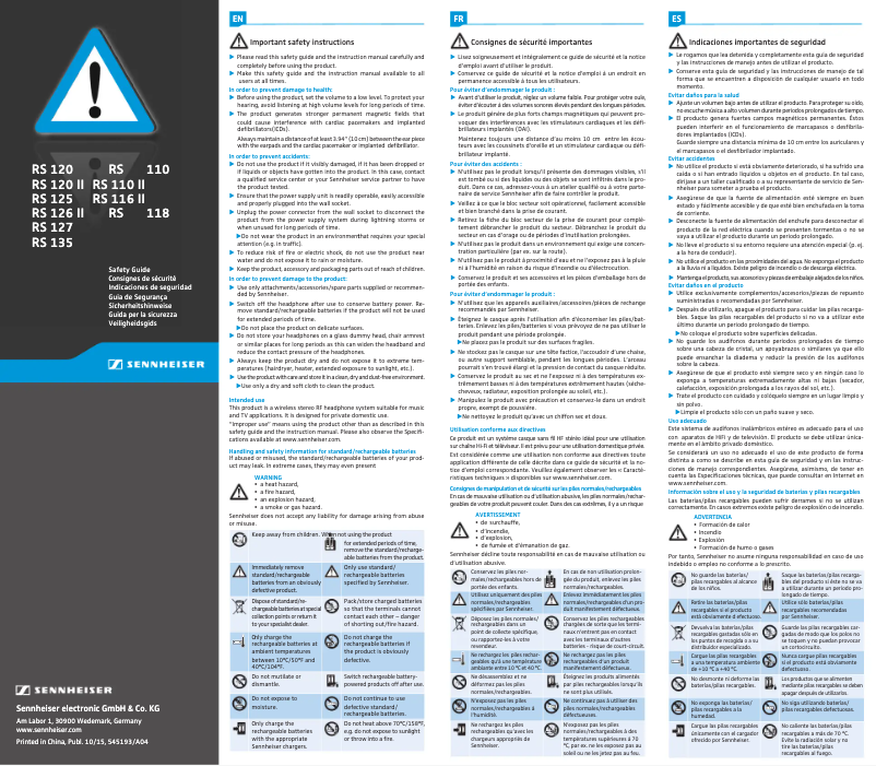 Image de la première page du manuel de l'appareil RS116