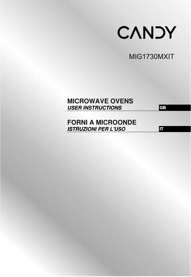 Page n°1 - Manuel utilisateur Candy MIG1730MX