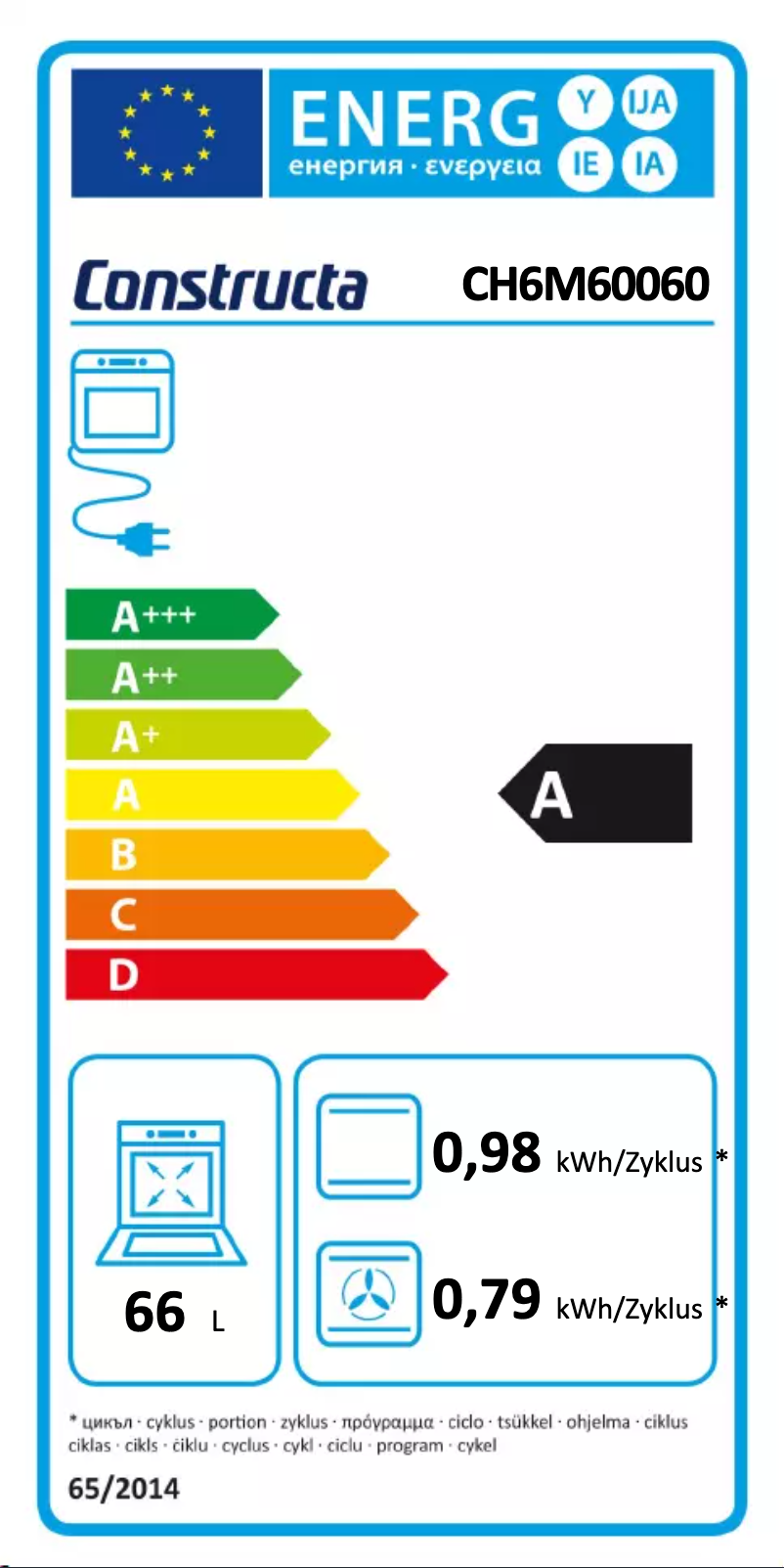 Page n°1 - Label énergétique Constructa CH6M60060