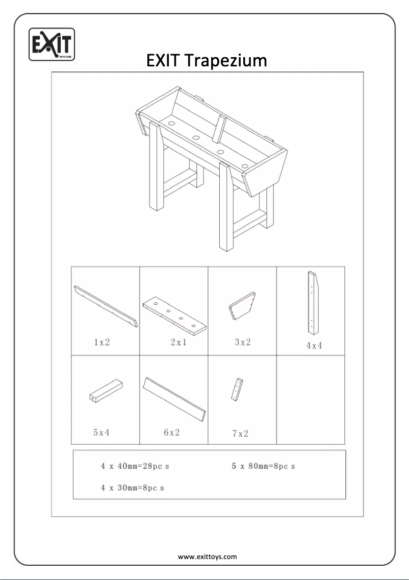 Image de la première page du manuel de l'appareil Aksent Trapezium Cultivation Table M