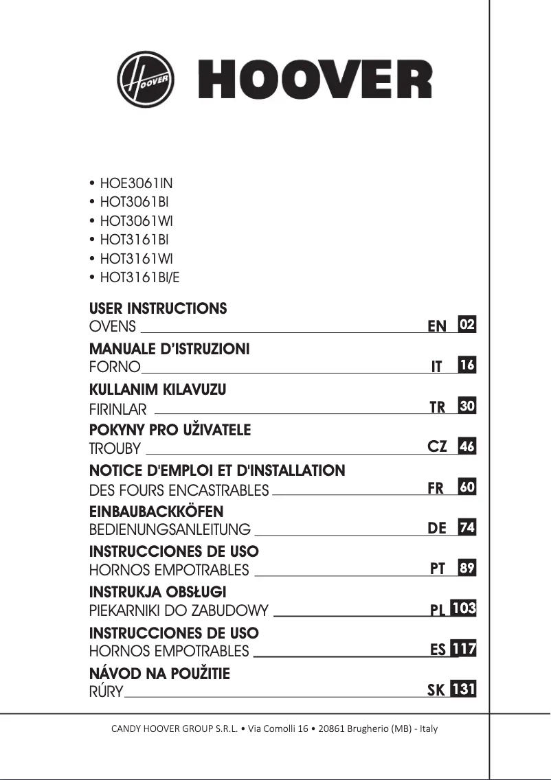Page 1 de la notice Manuel utilisateur Hoover HOC3T3178WI WIFI