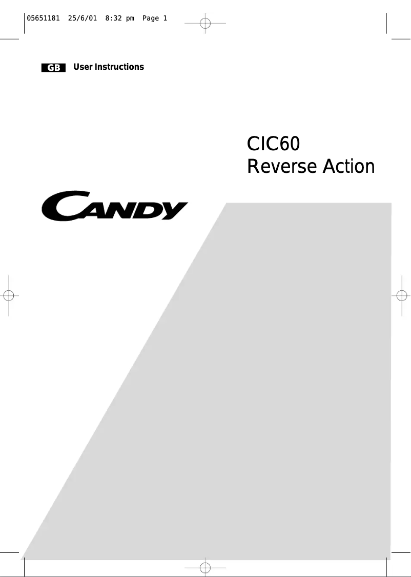 Page n°1 - Manuel utilisateur Candy AB CIC 60