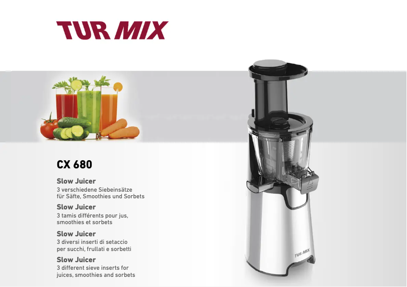 Page n°1 - Manuel utilisateur Turmix CX 680