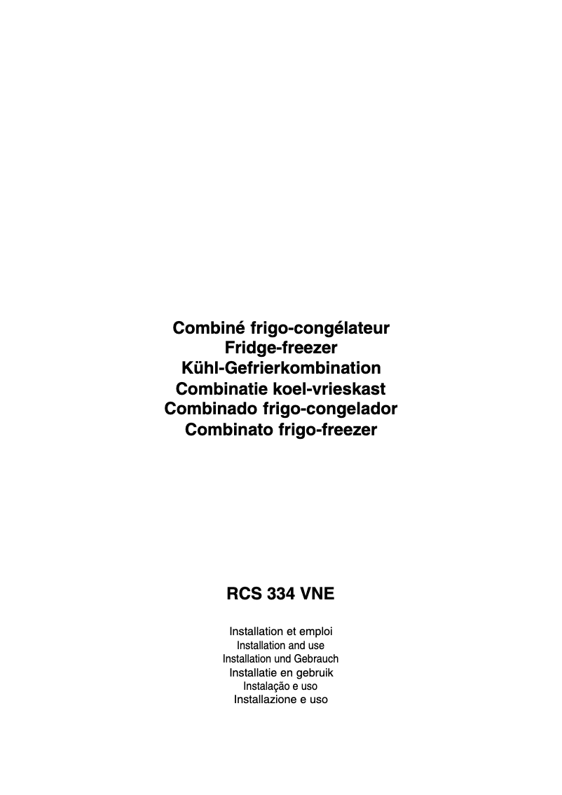 Image de la première page du manuel de l'appareil RCS 334 VNE