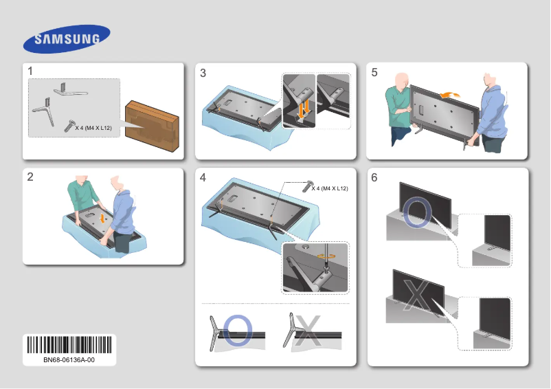 Page 1 de la notice Guide d'installation Samsung UE40H6400AK