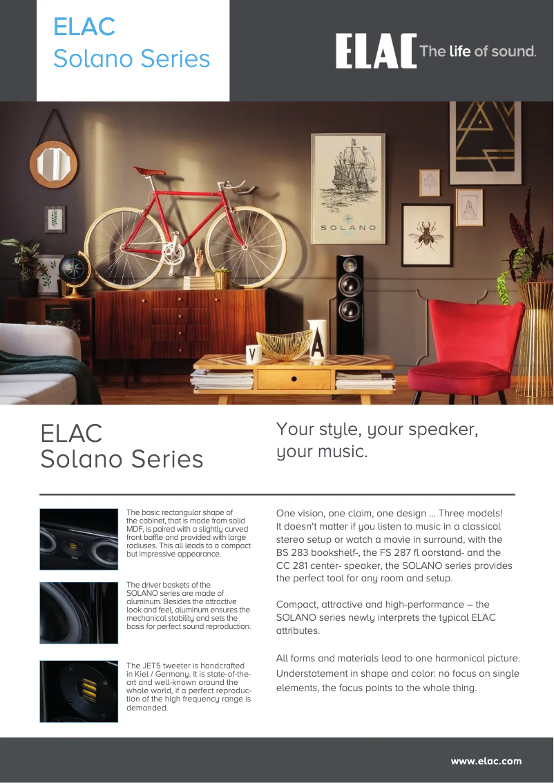 Page n°1 - Manuel utilisateur ELAC Solano FS287