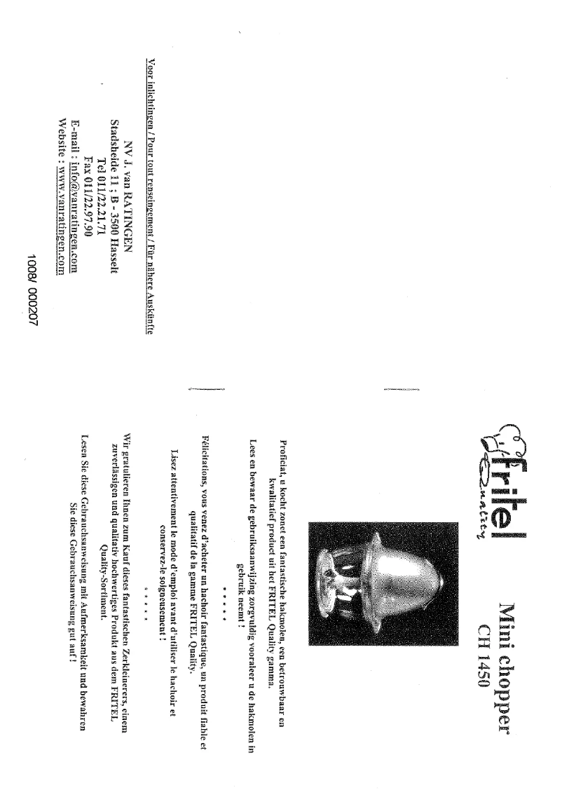 Image de la première page du manuel de l'appareil CH 1450