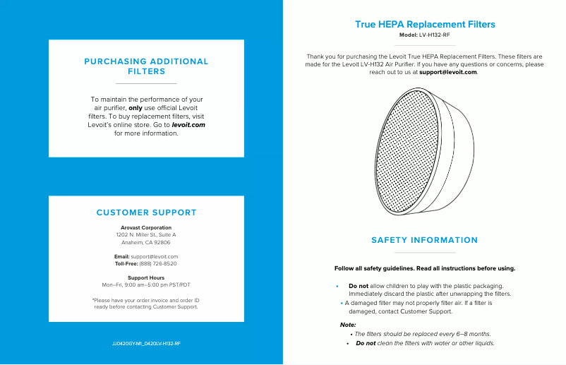Image de la première page du manuel de l'appareil LV-H132-RF