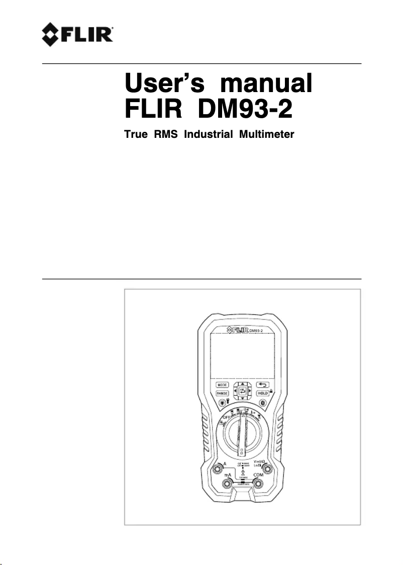 Page 1 de la notice Manuel utilisateur FLIR DM93-2