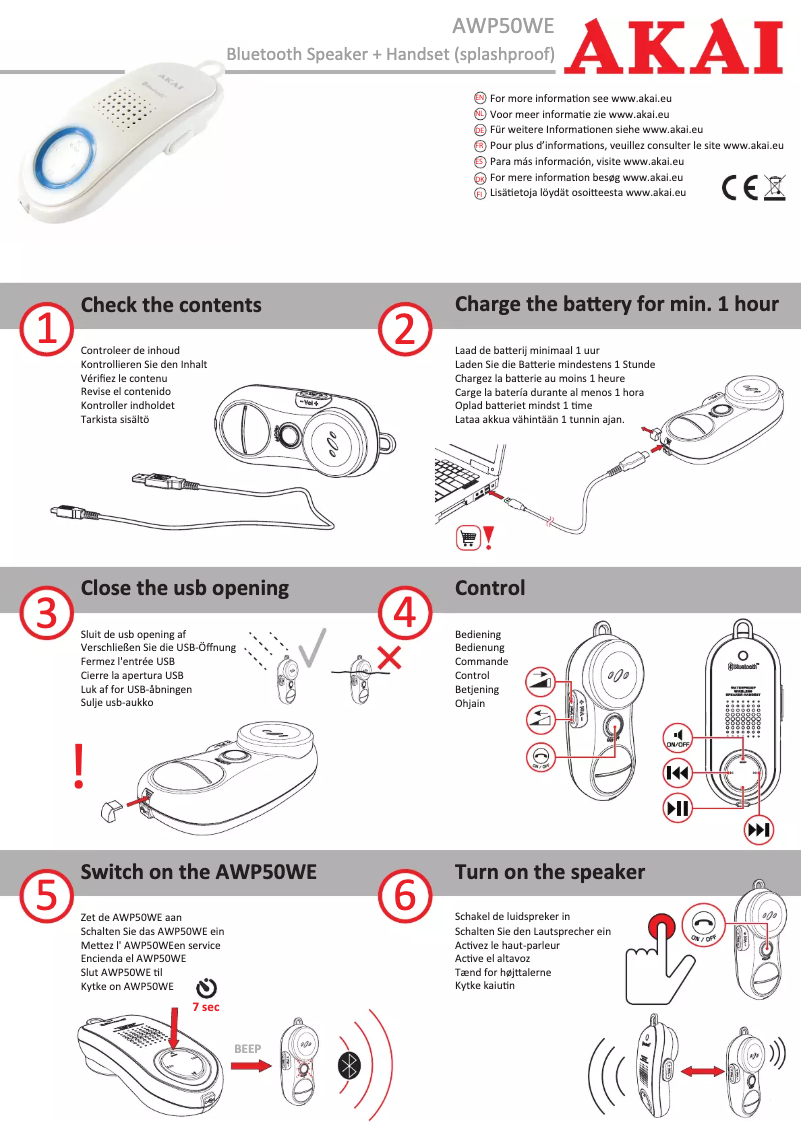 Page 1 de la notice Manuel utilisateur AKAI AWP50