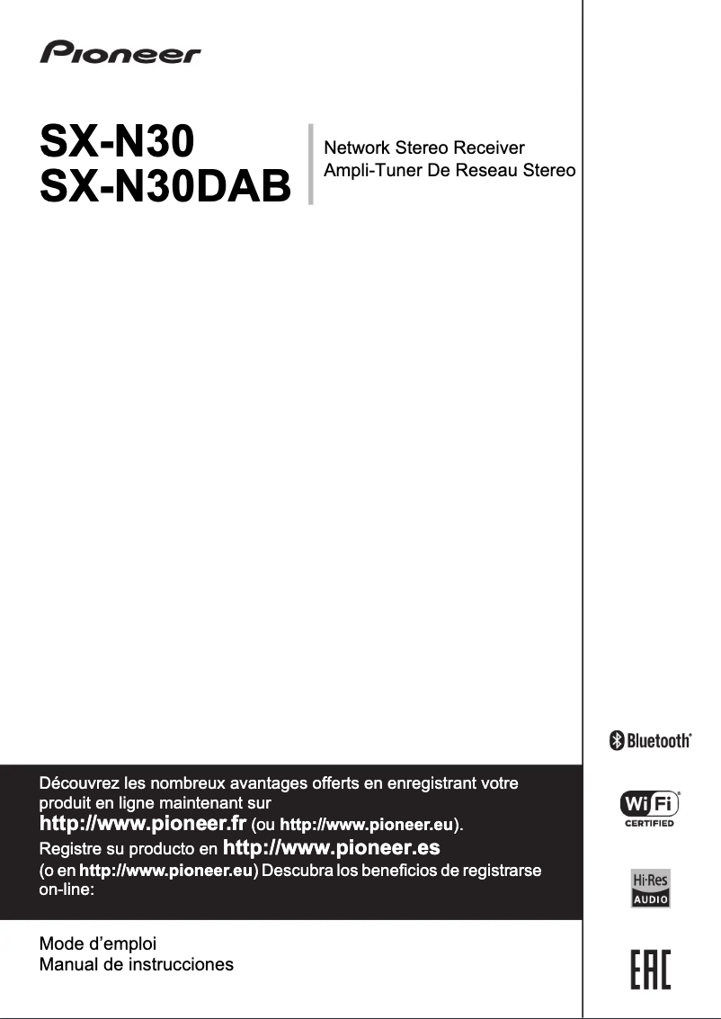 Page 1 de la notice Manuel utilisateur Pioneer SX-N30DAB