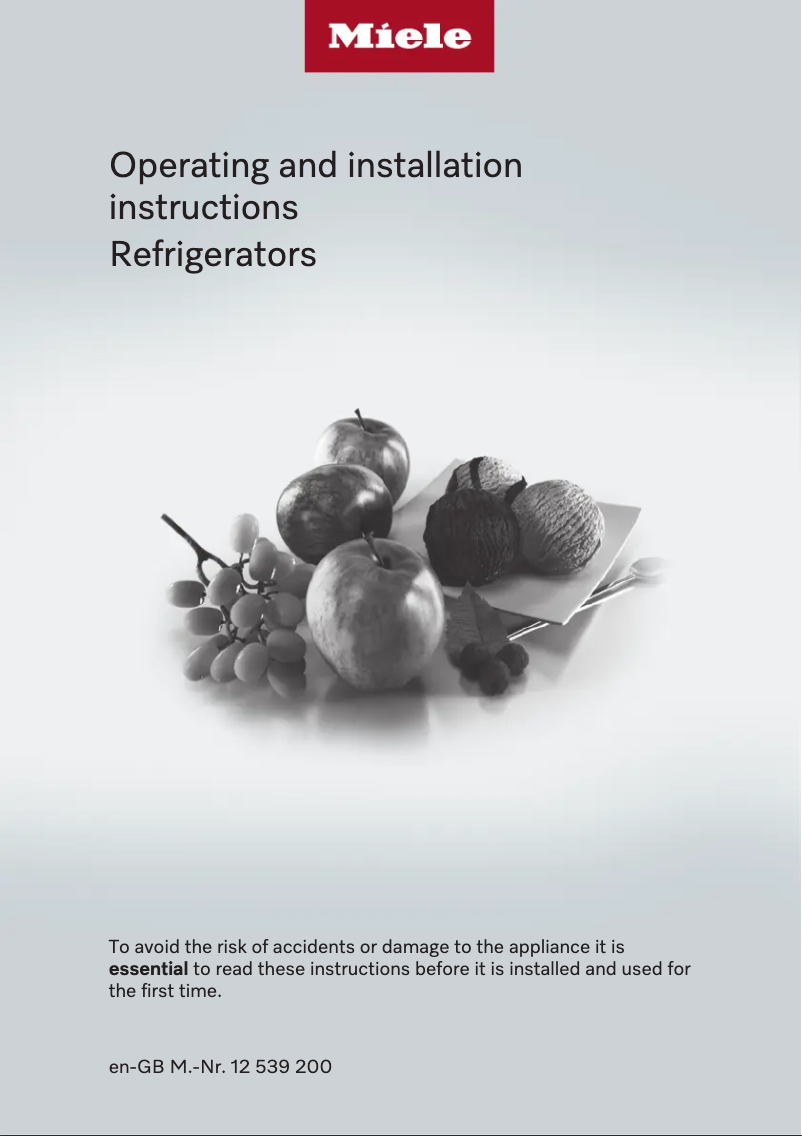 Page 1 de la notice Manuel utilisateur Miele K 4003 D