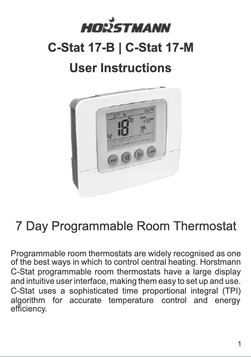 Image de la première page du manuel de l'appareil C-Stat 17-M