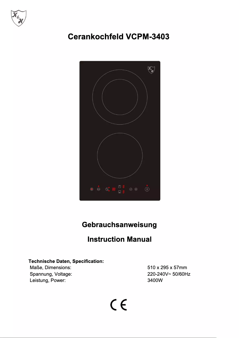 Page n°1 - Manuel utilisateur K&H VCPM-3403