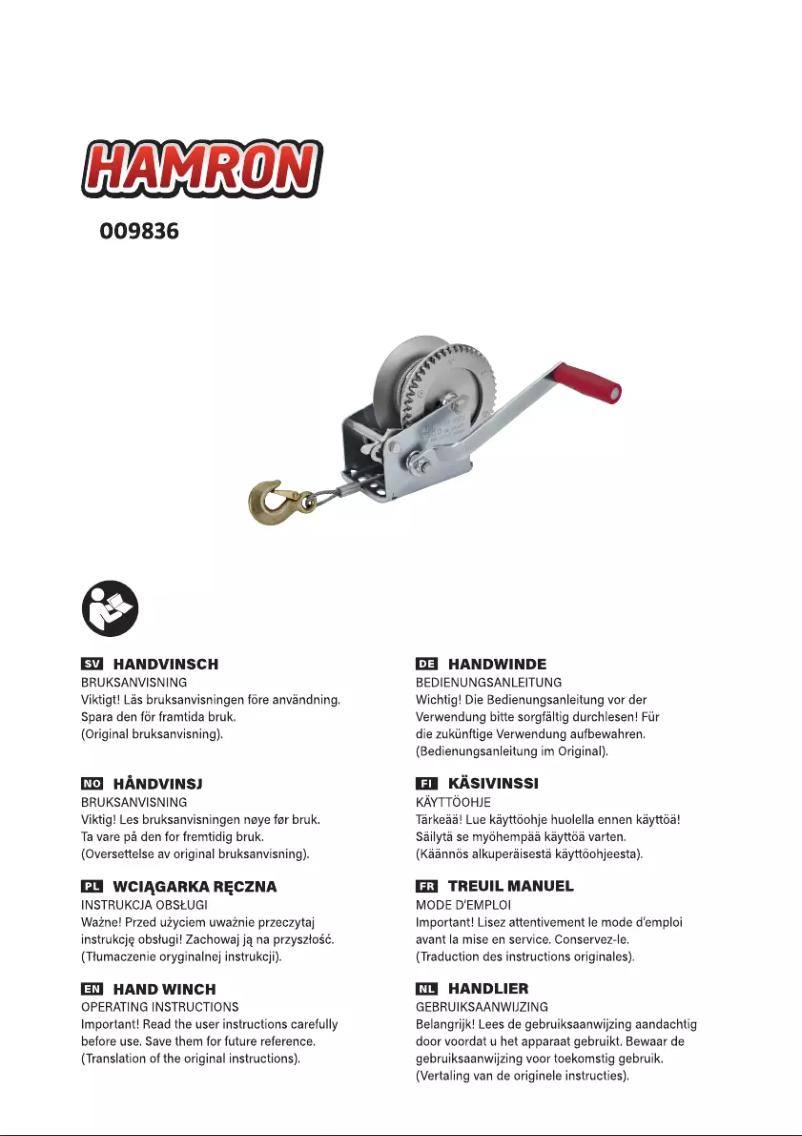 Image de la première page du manuel de l'appareil 009836