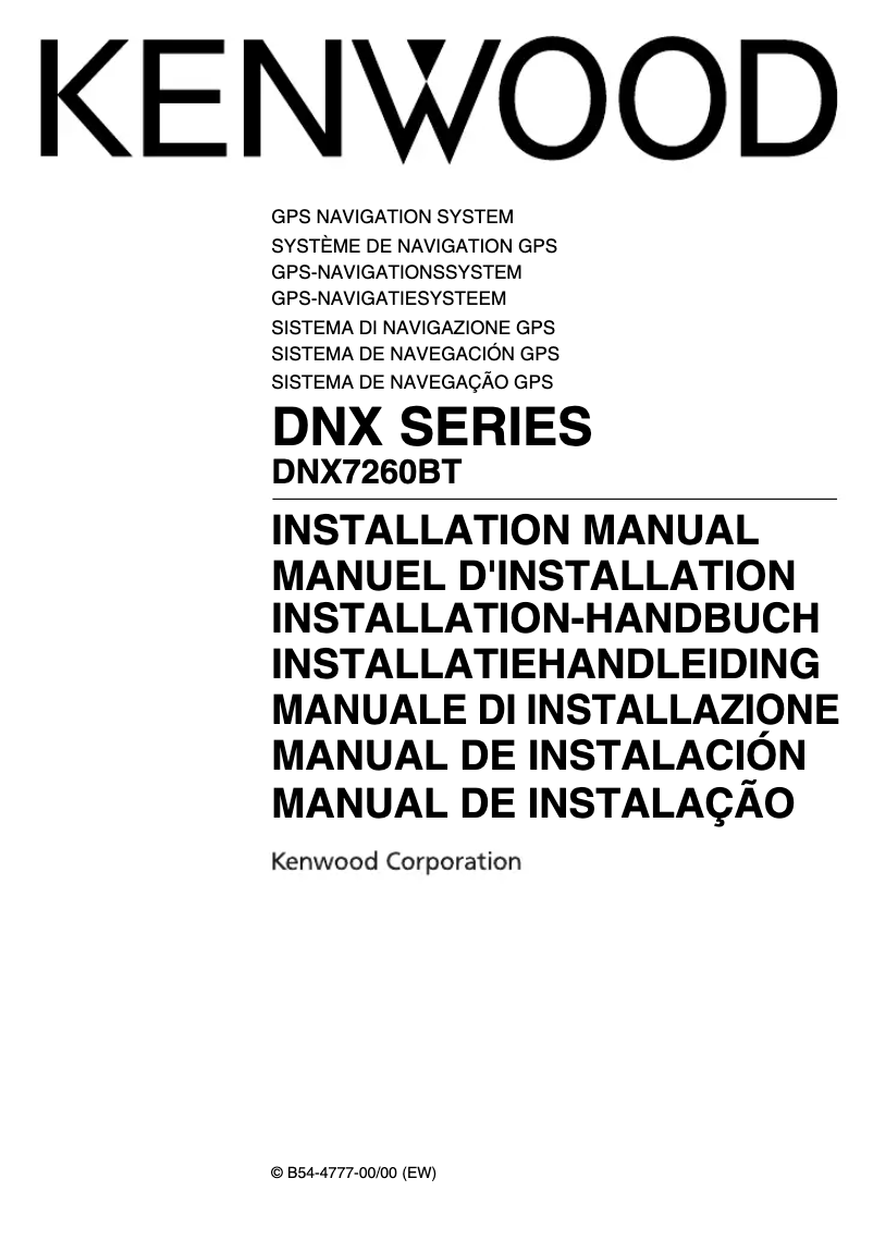 Imagen de la primera página del manual del dispositivo DNX7260BT