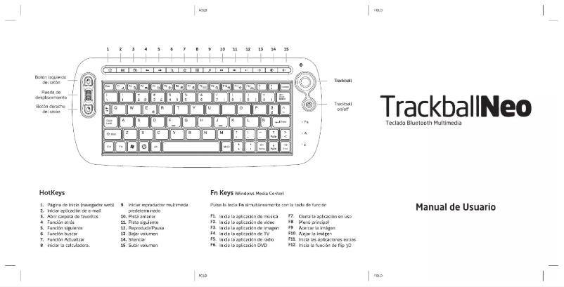 Image de la première page du manuel de l'appareil Trackball Neo