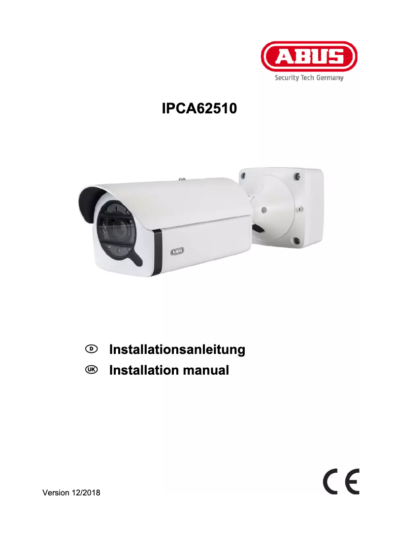 Page 1 de la notice Manuel utilisateur Abus IPCA62510