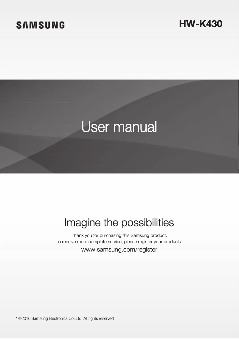 Image de la première page du manuel de l'appareil HW-K430