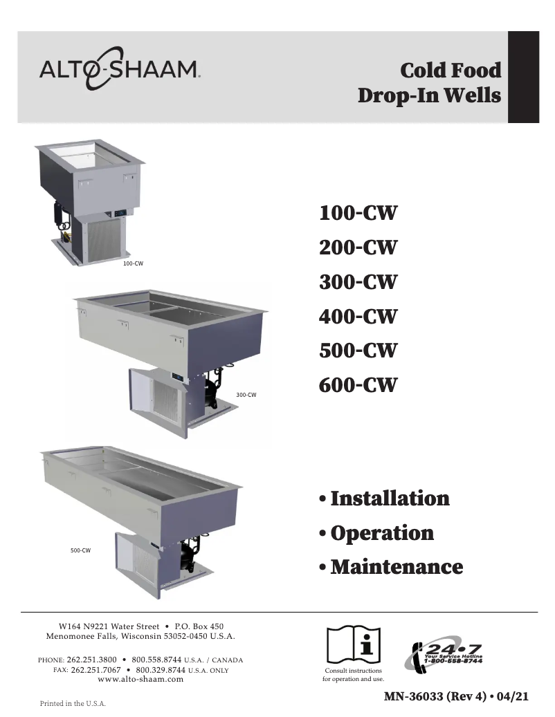 Image de la première page du manuel de l'appareil 100-CW