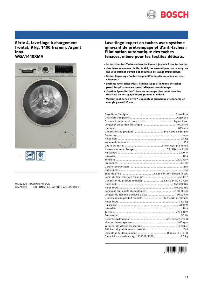 Imagen de la primera página del manual del dispositivo WGA1440XMA