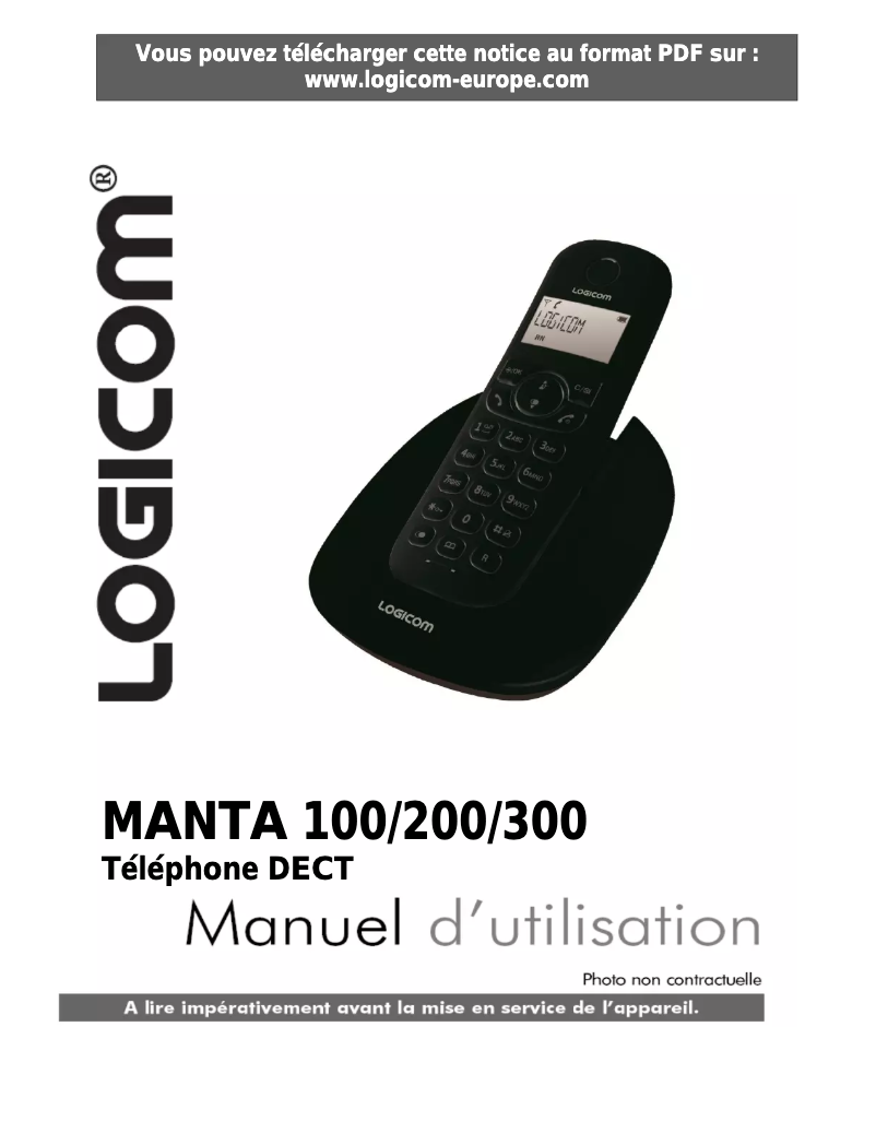 Page 1 de la notice Manuel utilisateur Logicom Manta 300