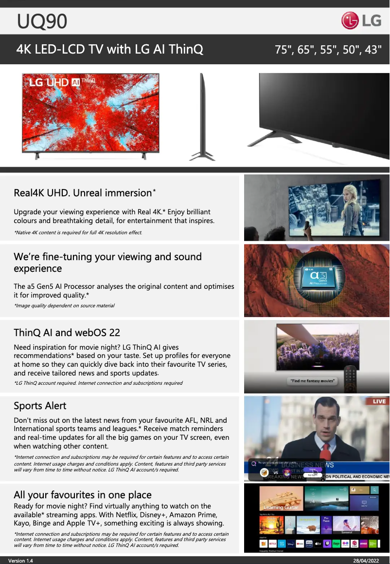 Image de la première page du manuel de l'appareil 65UQ9000PSD