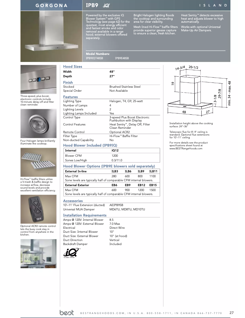 Image de la première page du manuel de l'appareil Gorgona IPB9IQT48SB