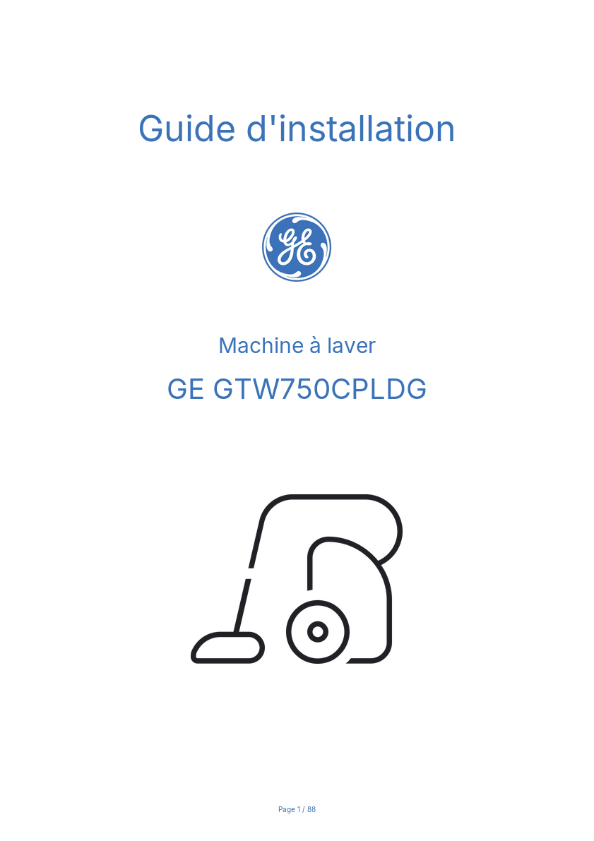 Image de la première page du manuel de l'appareil GTW750CPLDG