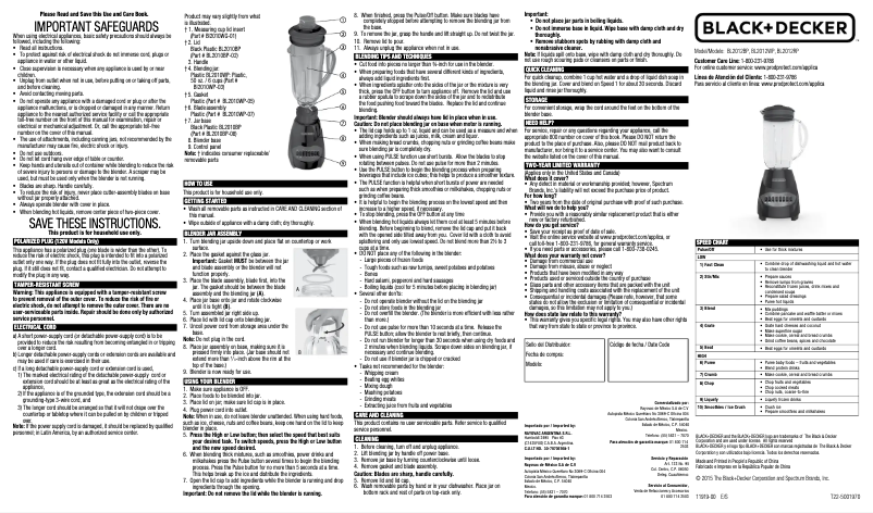 Page n°1 - Manuel utilisateur Black & Decker BL2012BP