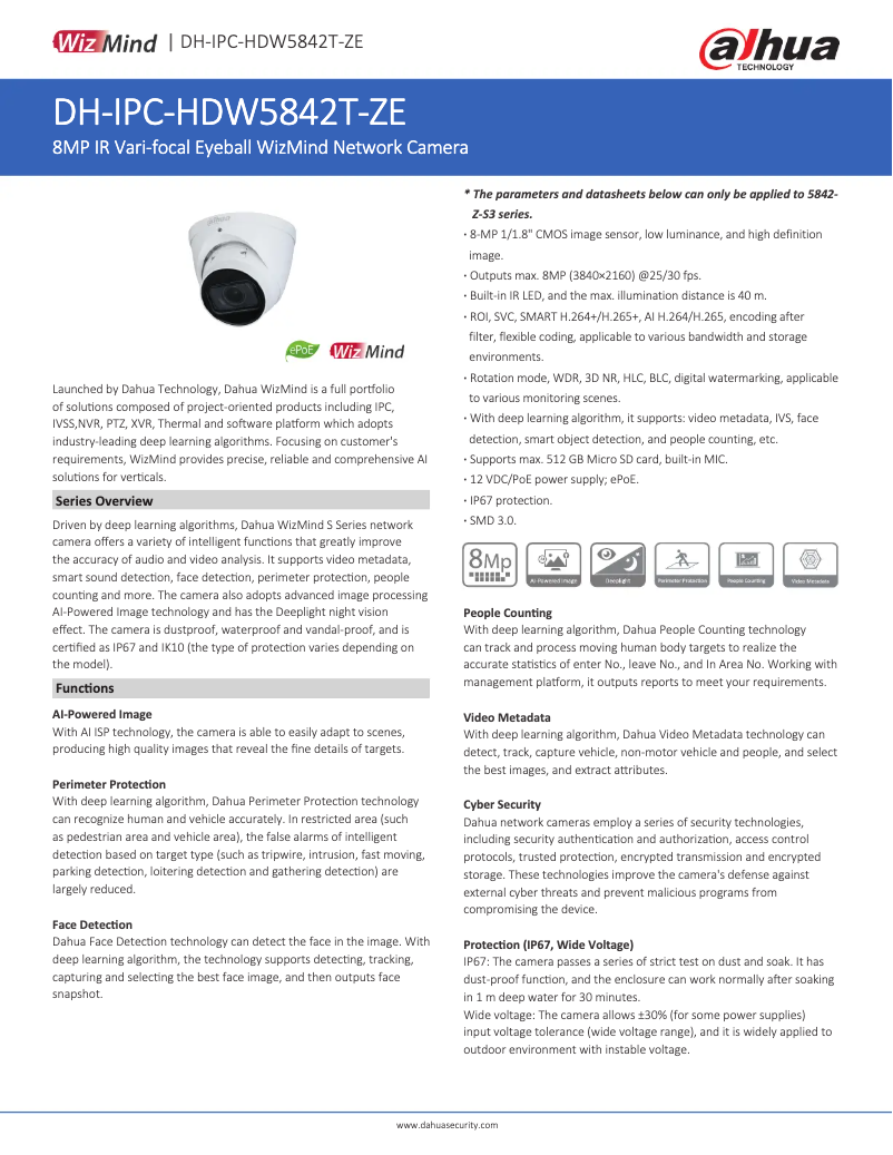 Image de la première page du manuel de l'appareil IPC-HDW5842T-ZE